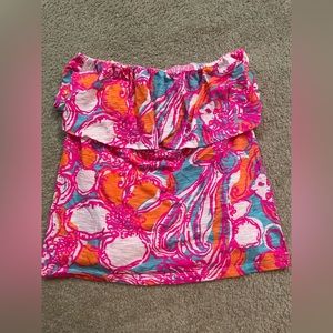 Lilly Pulitzer Wiley Tube Top Sorely Blue Feeling Tanked